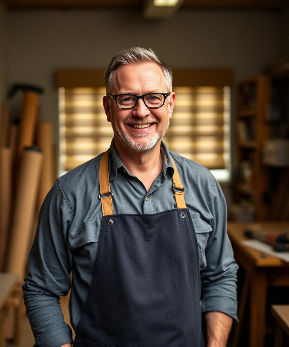 Kieran in the workshop